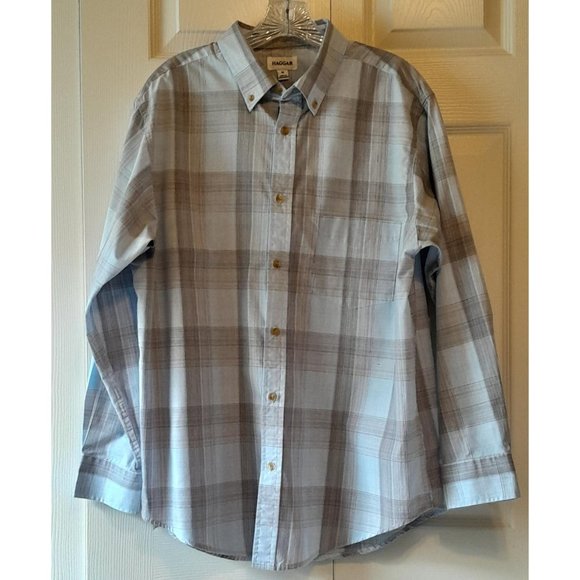 Men's Plaid Haggar Shirt Size M - Picture 1 of 4